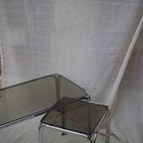 Ensemble de table basse métal chromé