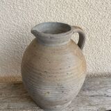 Antique small stoneware wine jug French wine oil ca