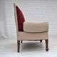1950s, Danish sofa-daybed, red/beige furniture wool, ash wood legs.