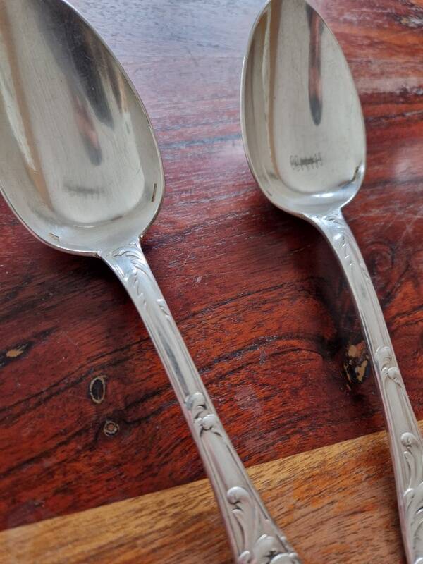 Christofle - 3 silver-plated table spoons - Chrysanthemum model
