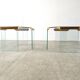 Pair of vintage brass and glass side tables,  1970s