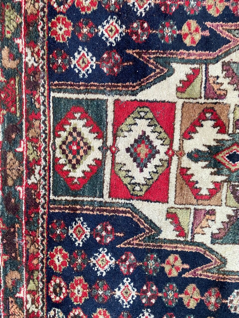 Handmade ancient Persian mazlaghan carpet