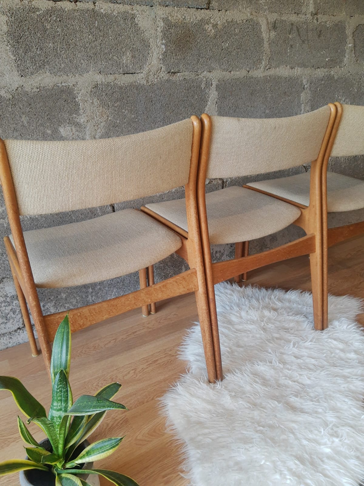 Set of 3 Danish Scandinavian chairs Uldum Mobelfabrik 7171