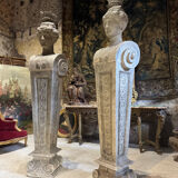 Pair of monumental patinated plaster terms from the early 20th century.