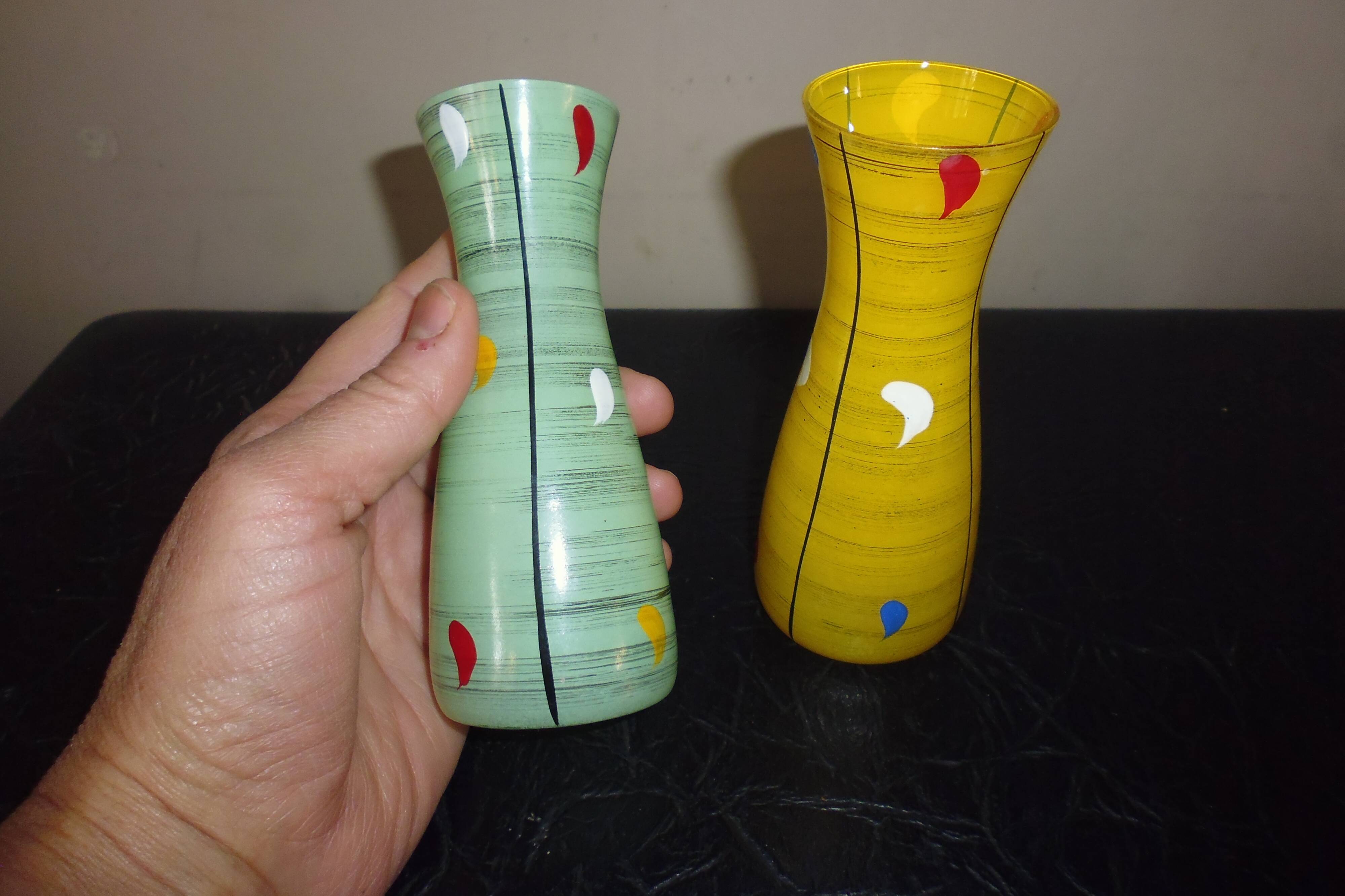 Duo of small vase soliflore vintage from the 50s