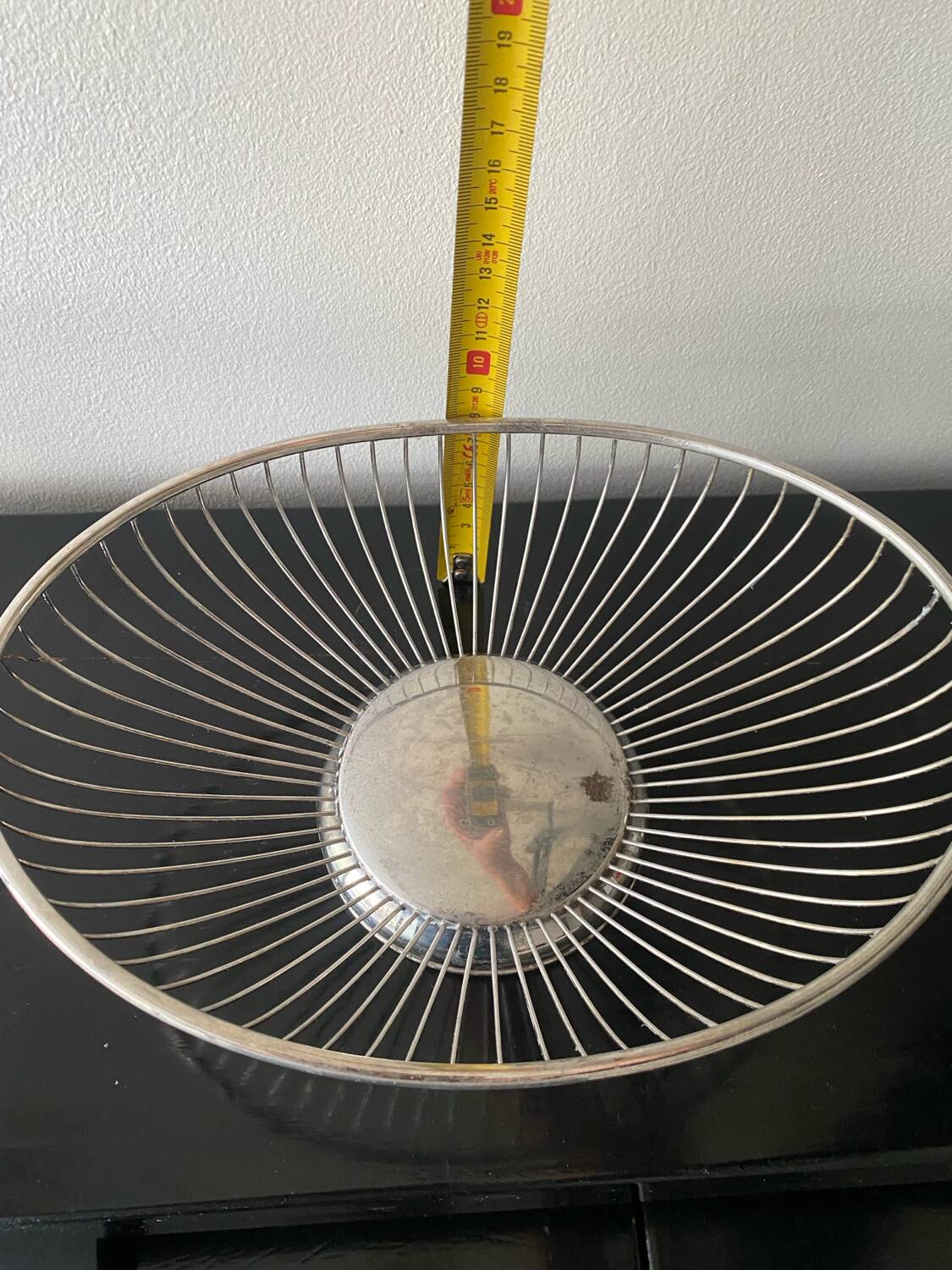 Vintage basket from De Uberti Italy in silver metal