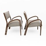 Art Deco Italian Fabric Two Armchairs and Small Sofa, 1930s