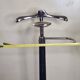 Vintage metal and leather valet stand, 1980s, 125 cm