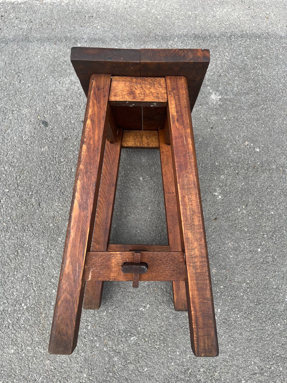 Vintage wooden farm stool