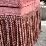 Pink velvet padded toad chair