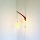 Model 705 Wall Lamp In Teak And Opaline Glass By Uno & Östen Kristiansson For Luxus, Sweden 1960S