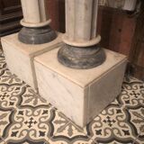 Ancient pair of Columns in Carrara tree Selette Gaine