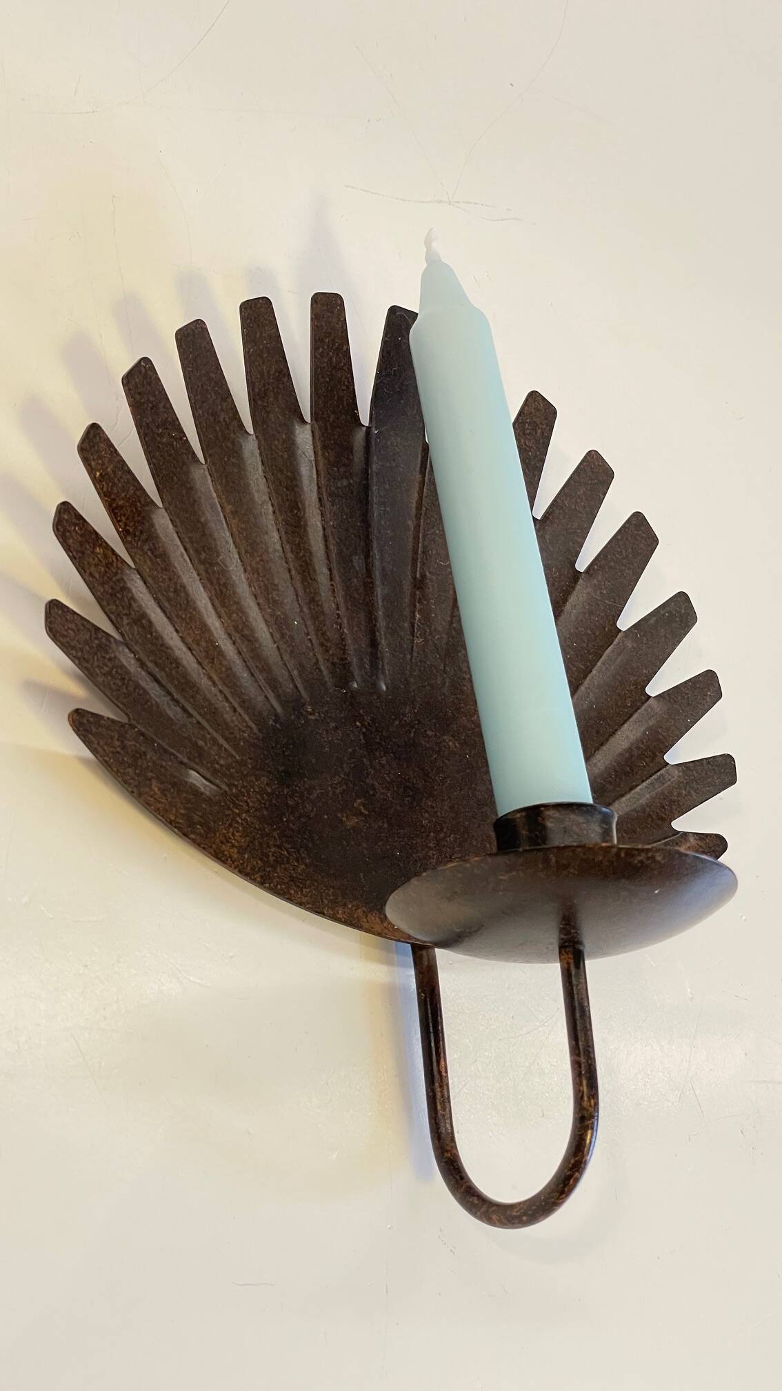 Brown patina wall candle holder