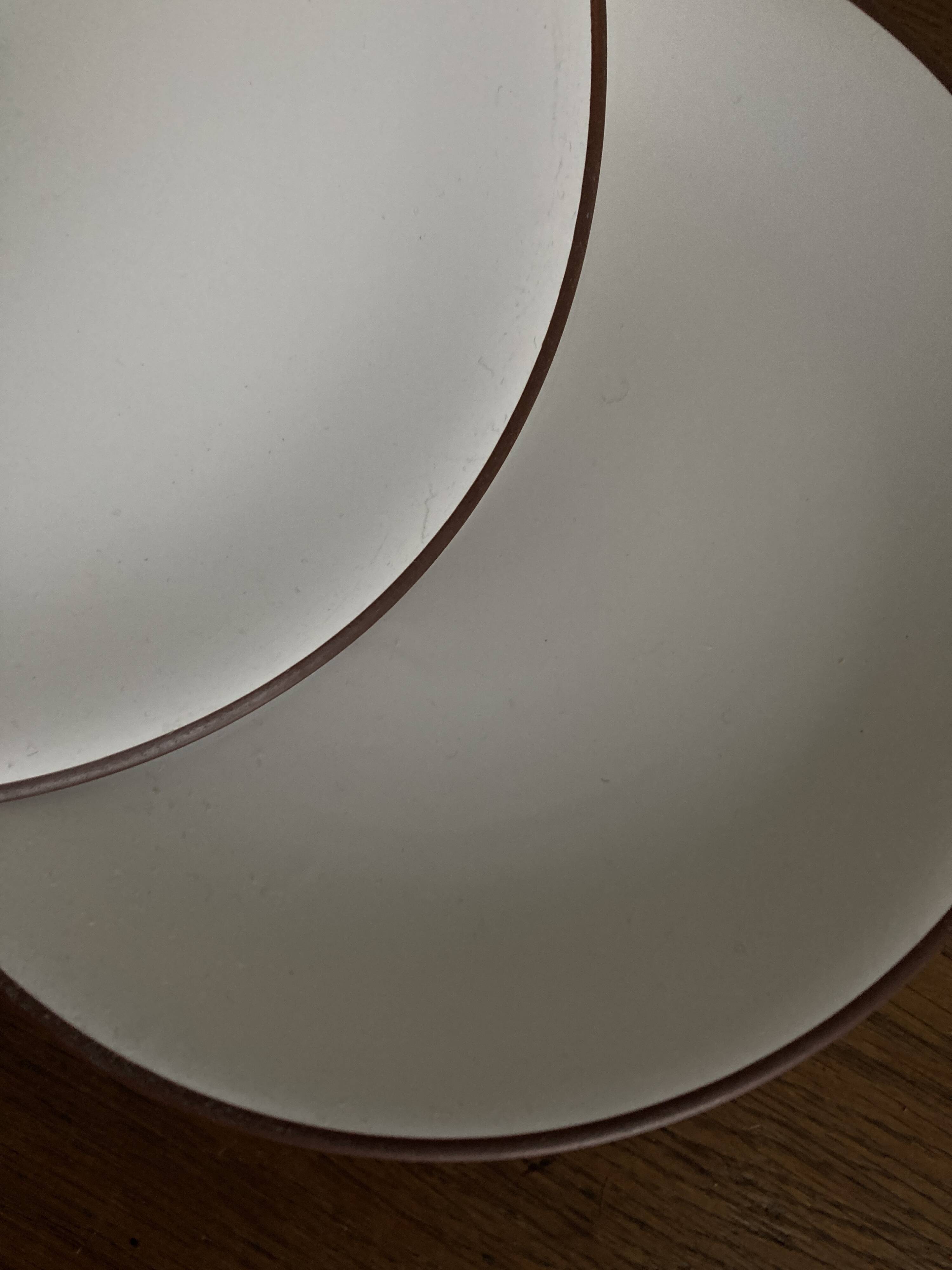 Set of 8 Scandinavian KMK enamelled earthenware dessert plates 1965