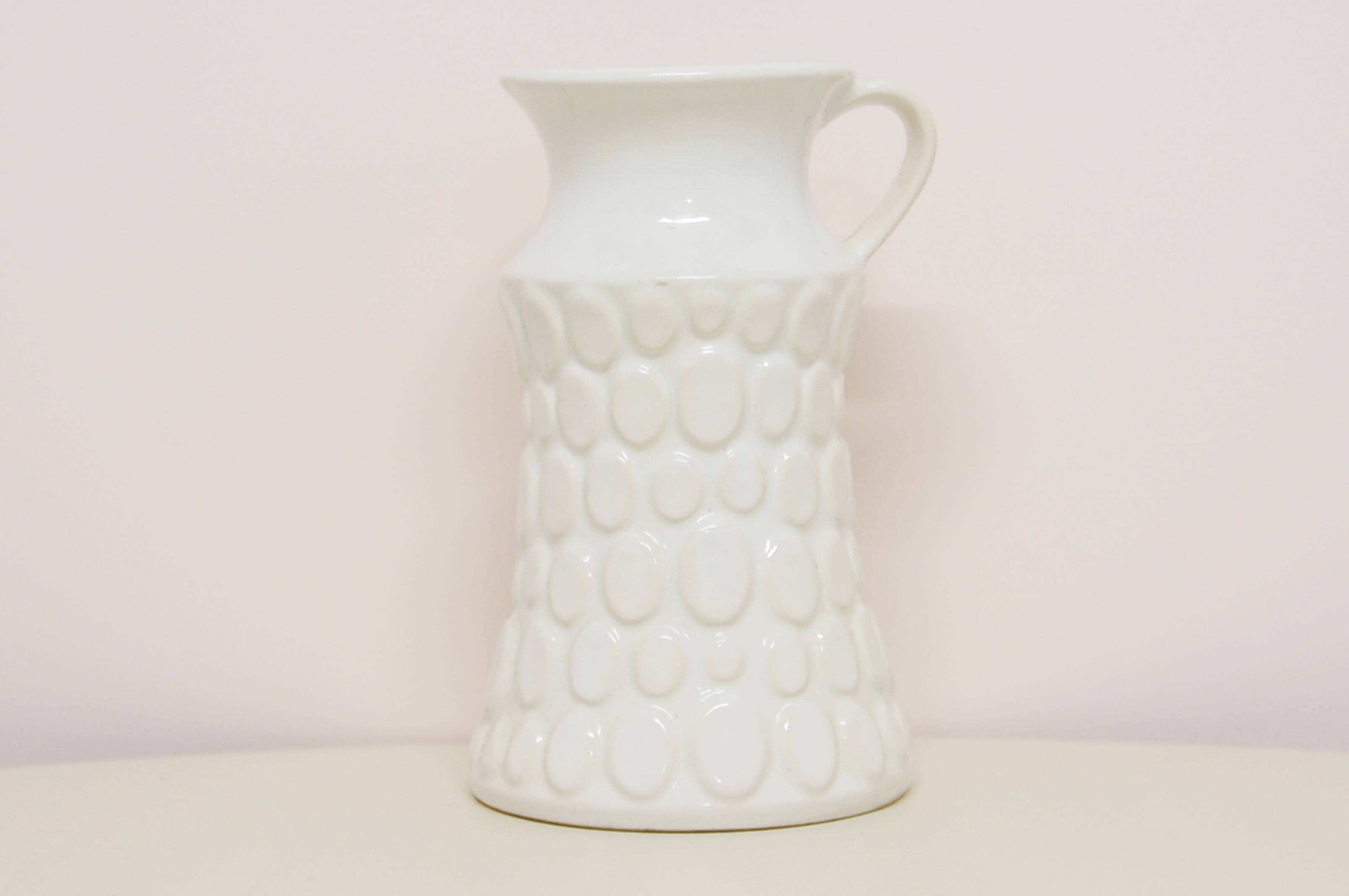 vintage white West Germany can vase Jasba