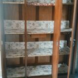 Old art nouveau 3-door wardrobe with mercury mirror