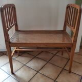 Piano bench end of empire style cane bed