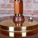 Mid-Century Table Lamp in Walnut, Brass and Glass, Czech, 1960s
