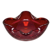 1960s Mid-century Red Ashtray or Catchall in Bullicante Murano Glass by Fla
