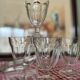 6 verres à pied à facettes vintage