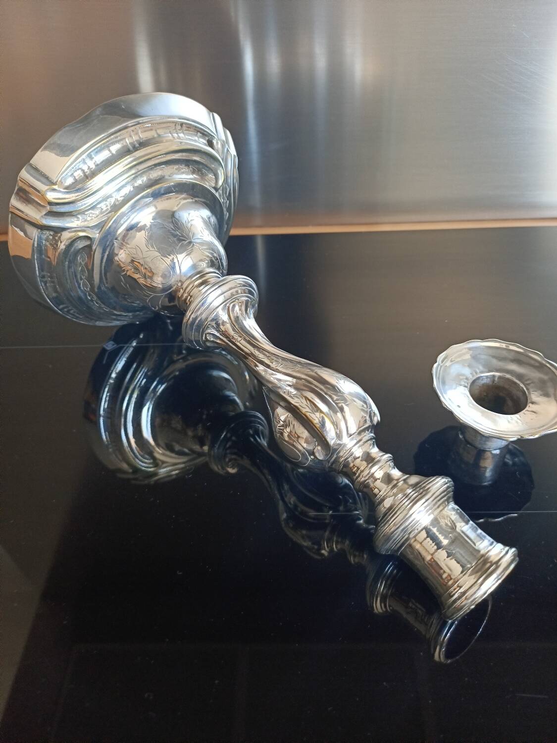 Louis XVIIIth century silver candlestick