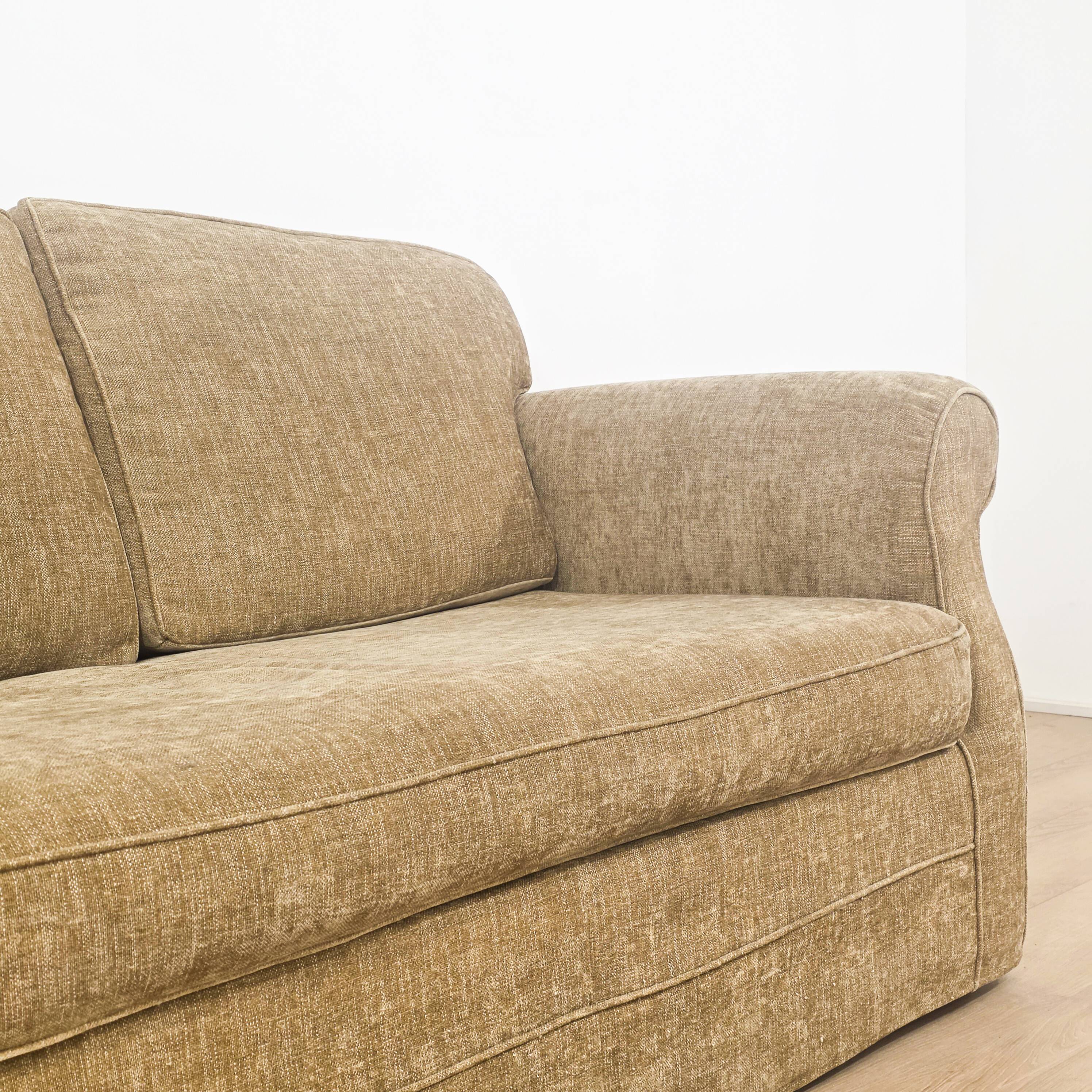 Beige fabric two-seater sofa – Cottage chic spirit and timeless comfort