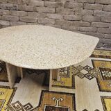 Eye-shaped marble coffee table