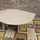 Eye-shaped marble coffee table