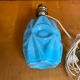 Foot of an old fair lamp chatard moulded blue glass vintage #e495