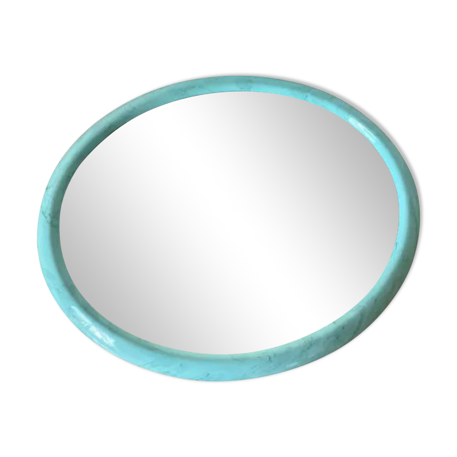 Oval mirror 80s marbled effect