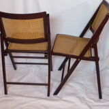 Duo of canned folding chairs