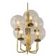 Superb brass suspension in Sciolari style, Germany, 1970s.