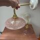 Vintage pink Art Deco glass wall lights