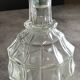 Old faceted glass liqueur carafe and stopper - 27 cm