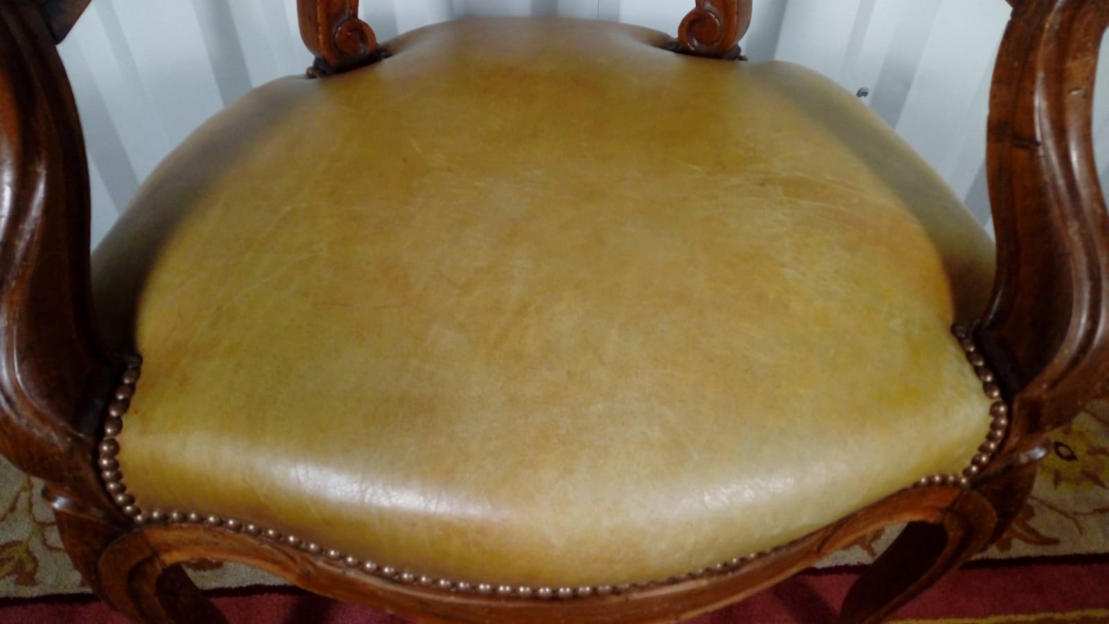 Restaurant desk - Louis Philippe walnut and leather 19th