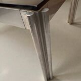 Aluminium coffee table with smoked glass by Georges Ciancimino, 1970.