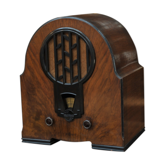 Old Philips Radio shaped walnut and bakelite terminal