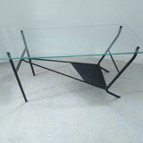 50's design glass coffee table
