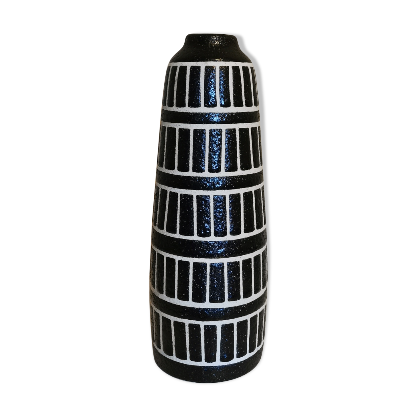 Vintage black and white ceramic vase