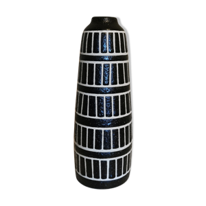 vase vintage céramique noire et blanche