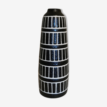Vintage black and white ceramic vase