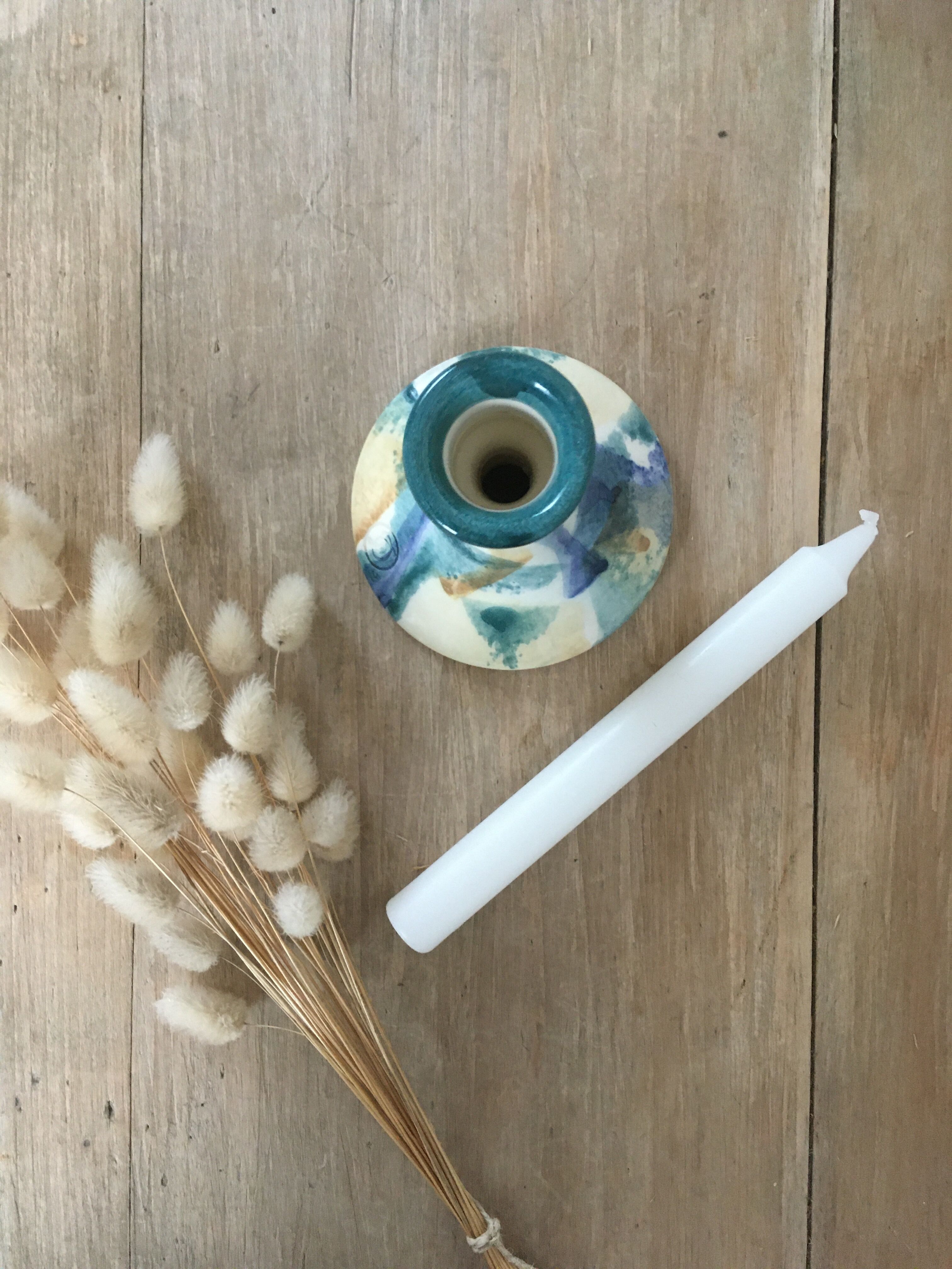 Handmade ceramic candle holder