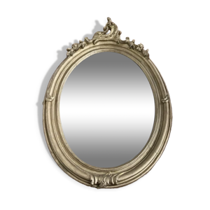 miroir ovale en bois