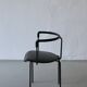 4 postmodern black leather armchairs from Cidue, Italy, 1990s