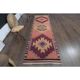 1970s Vintage Turkish Oushak Handmade Wool Cotton Pink Runner Rug 90x317