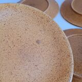 Set of 10 dessert plates Gres Chantilly Longchamp France