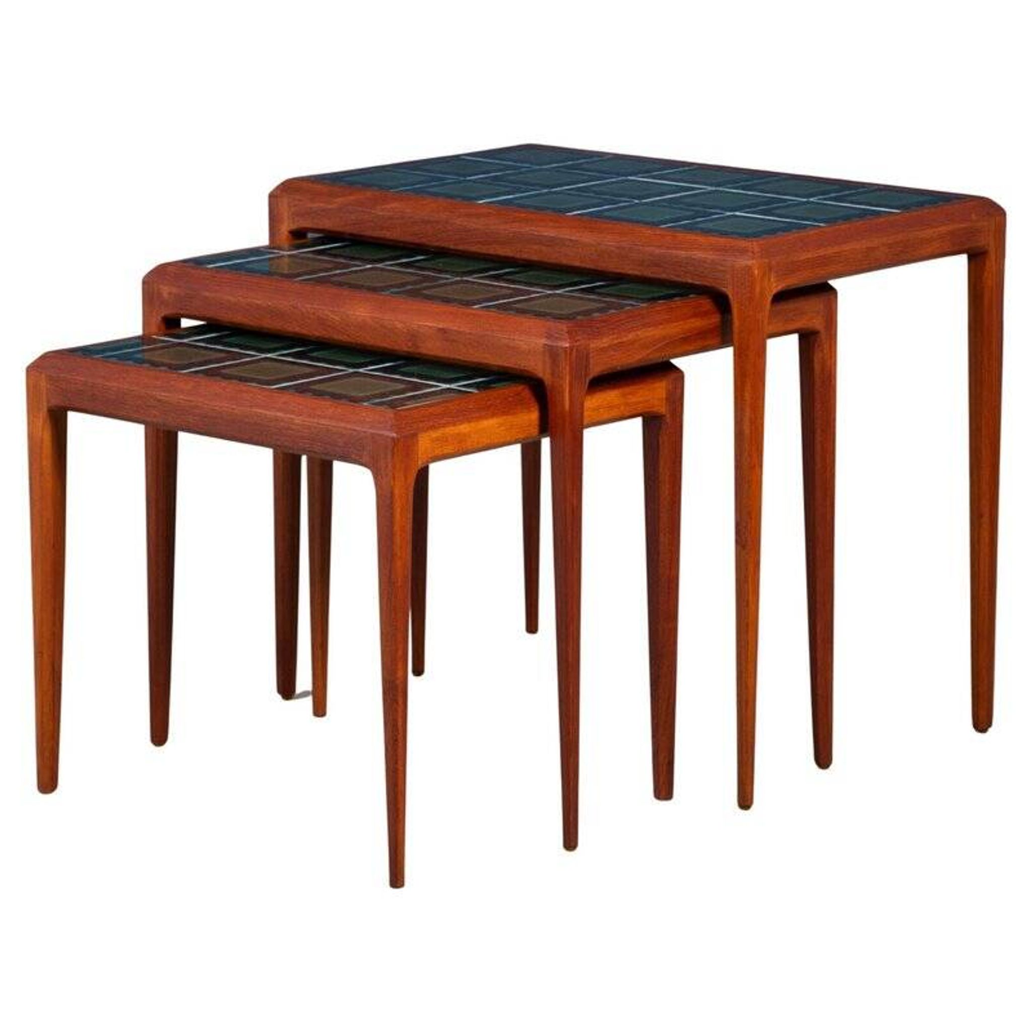Nest of teak tables, 1960s, Set of 3