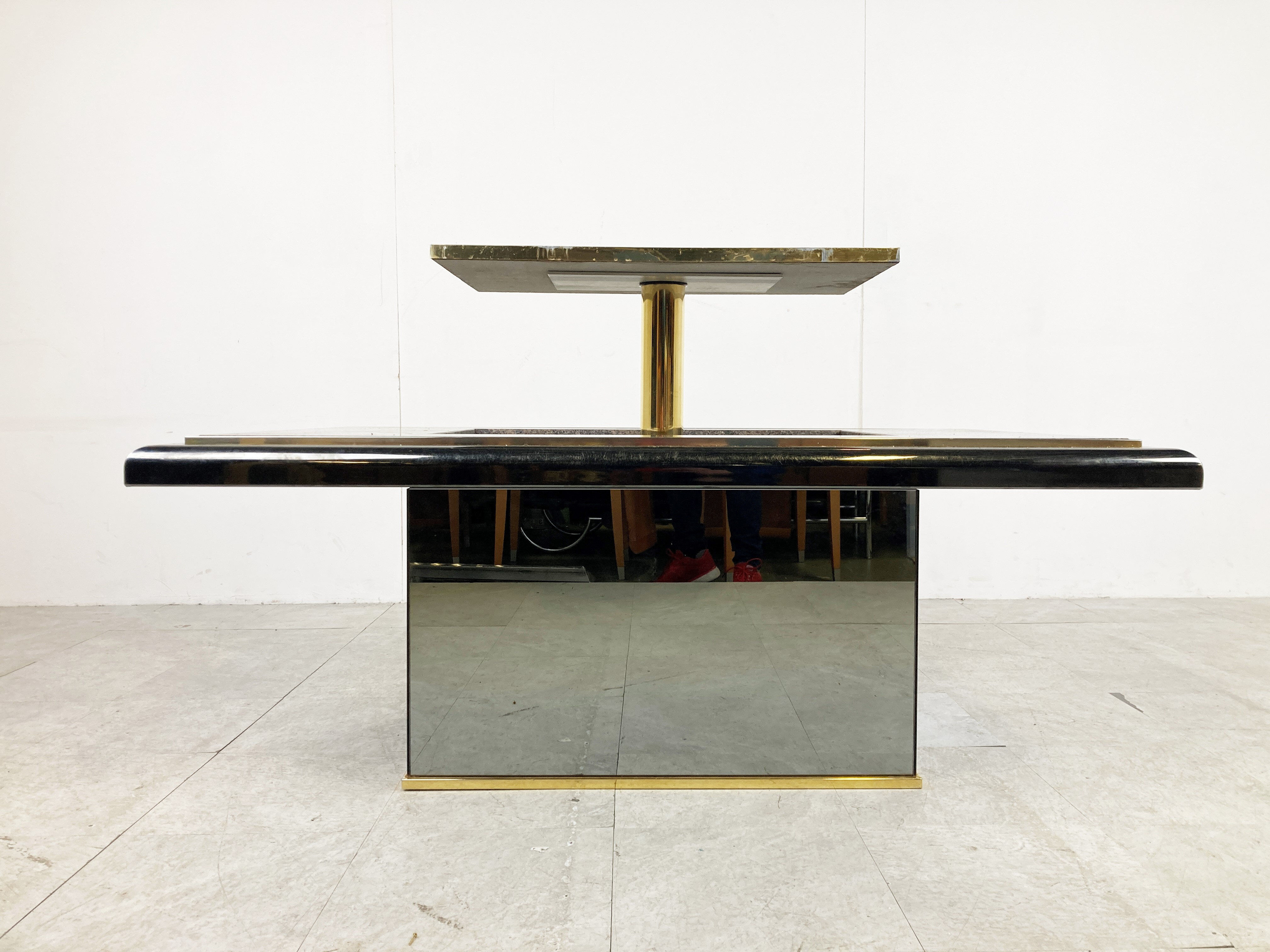 Vintage hidden bar coffee table by Fedam, 1980s