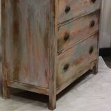 Multicolored patinated chest of drawers