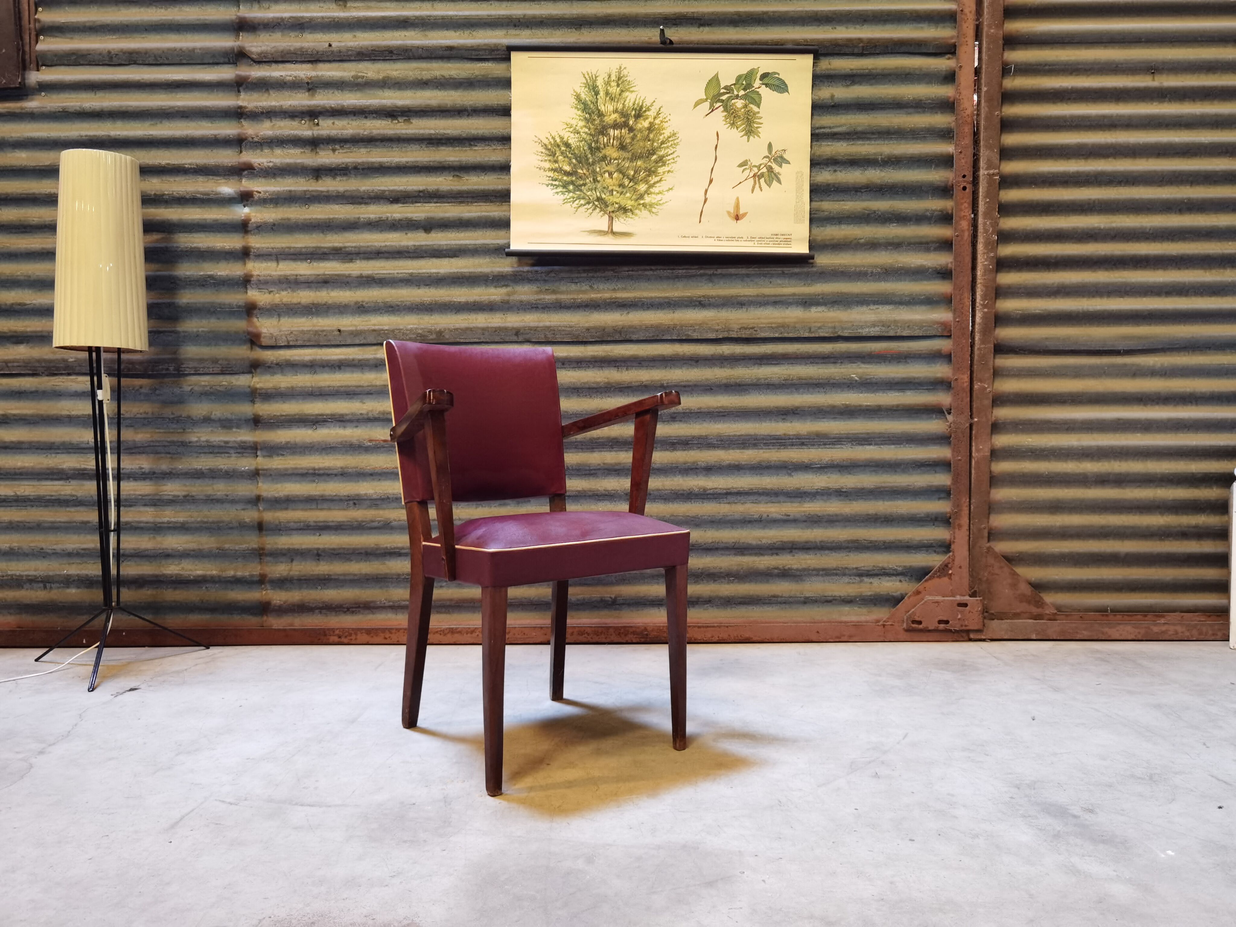 Fauteuil Bridge Stella 1950 bordeaux